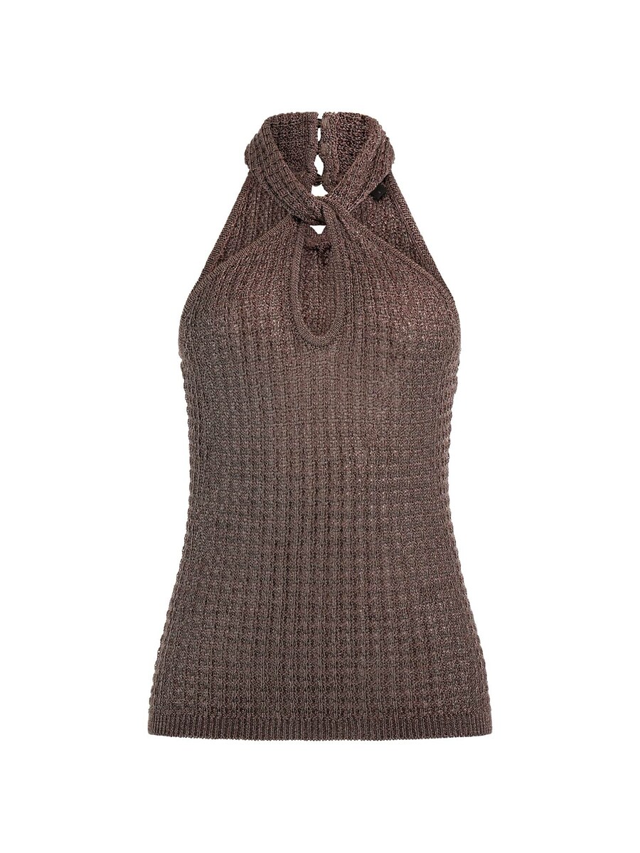 

Вязаный топ GUESS, коричневый