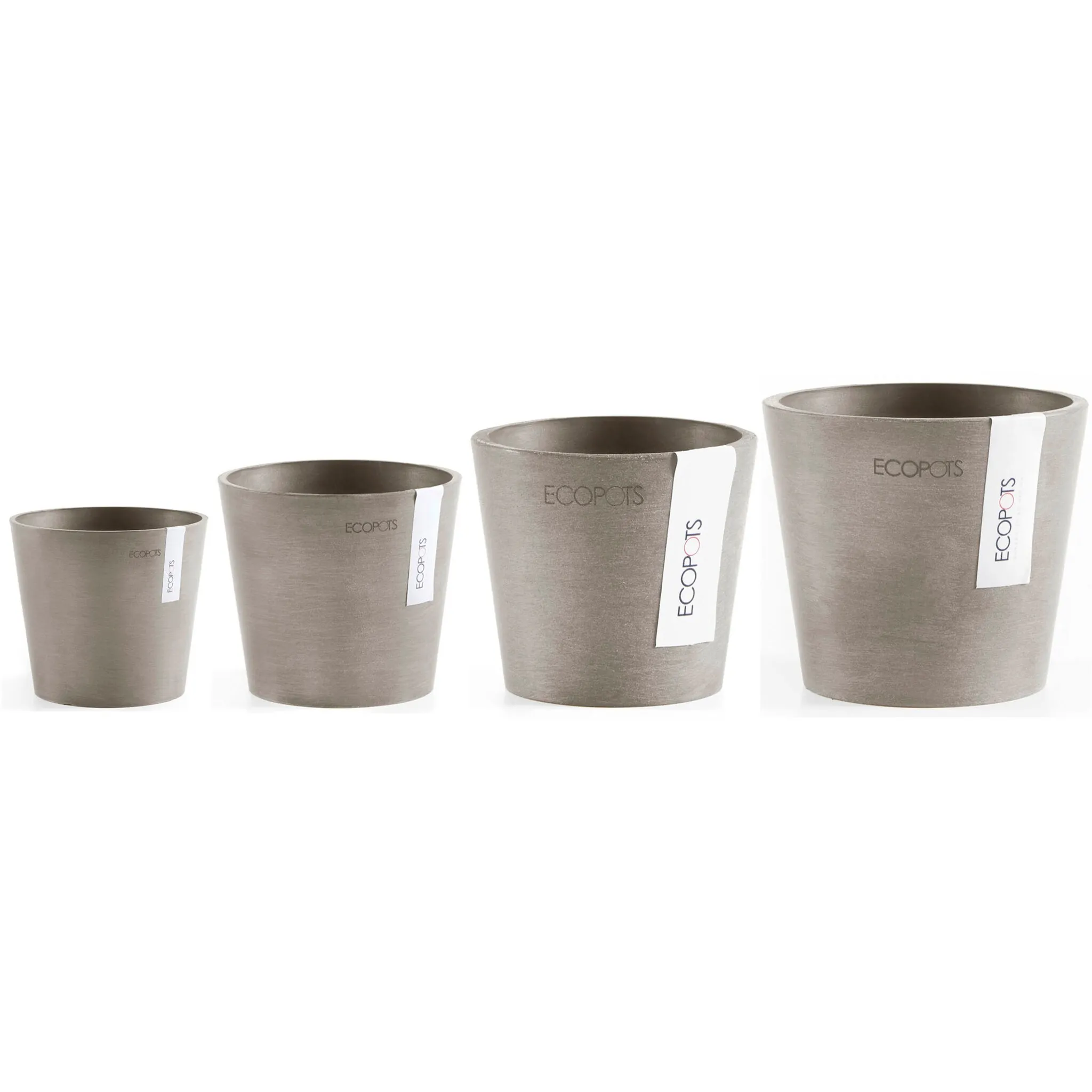 

Цветочный горшок ECOPOTS «Амстердам Мини», (набор, 4 шт.), разные размеры, цвет Braungrau