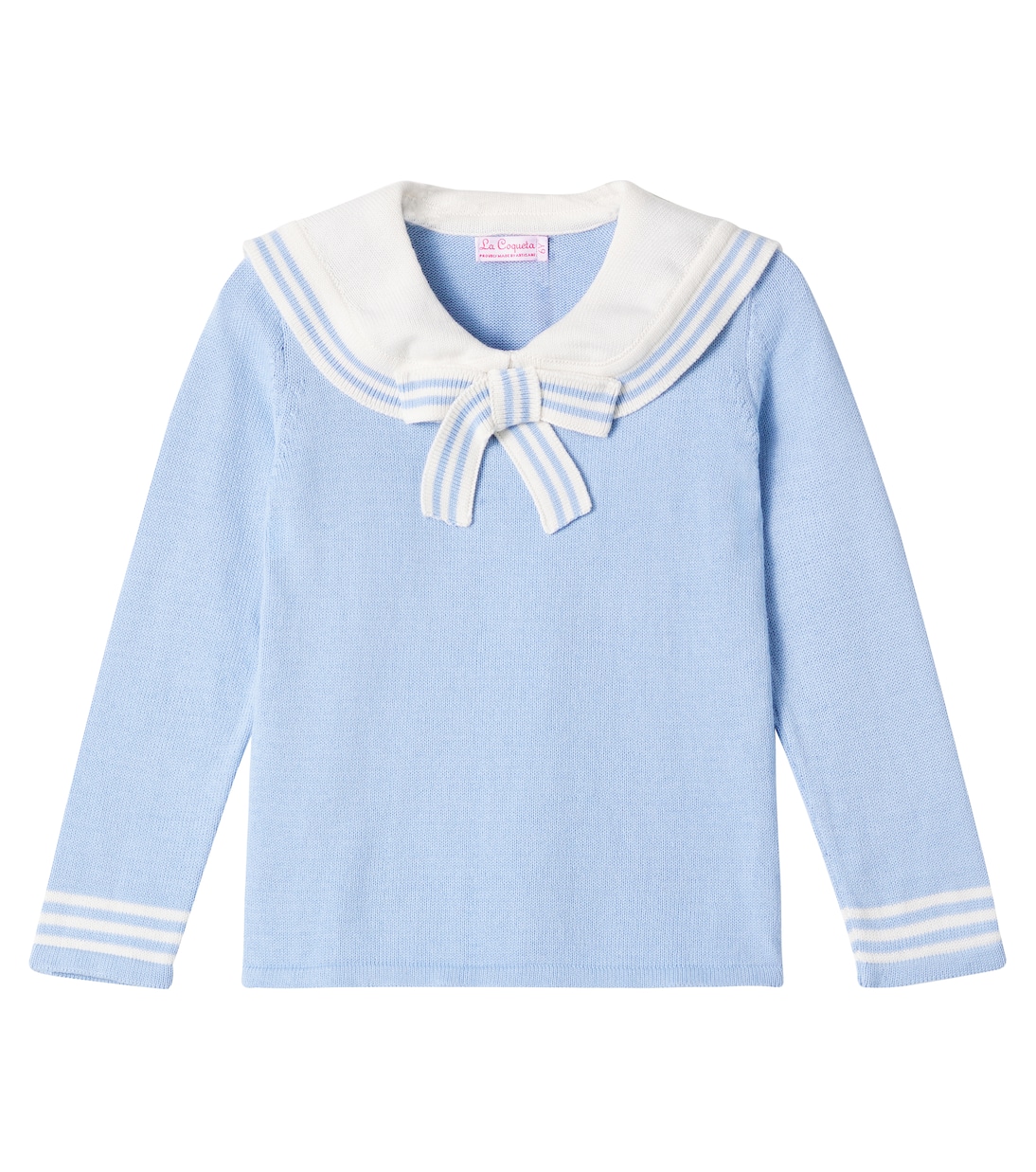 

Хлопковый свитер Клаудины с бантом La Coqueta, Dusty Blue