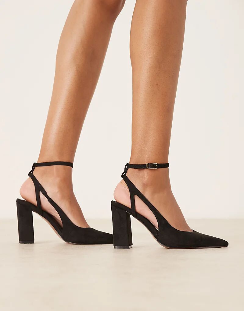Туфли ASOS DESIGN Wide Fit с высоким блочным каблуком и узором пейсли, черные — фото 4
