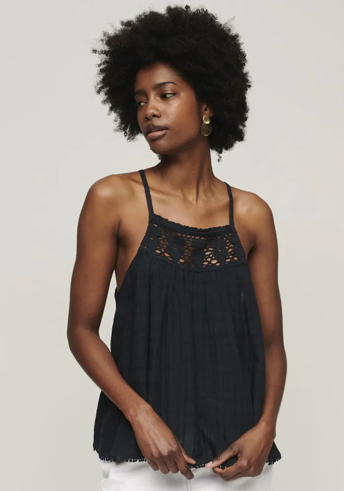 

Топ-спагетти Superdry "VINTAGE HALTER CAMI TOP", цвет Eclipse Navy