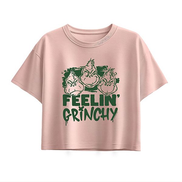 

Футболка Boxy Tee Girls 7-16 Dr Seuss The Feelin' Y Grinch, Light Pink