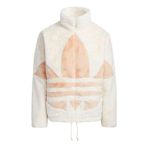 

Куртка adidas originals Large Logo Stand Collar Sports Jacket Pink White, белый