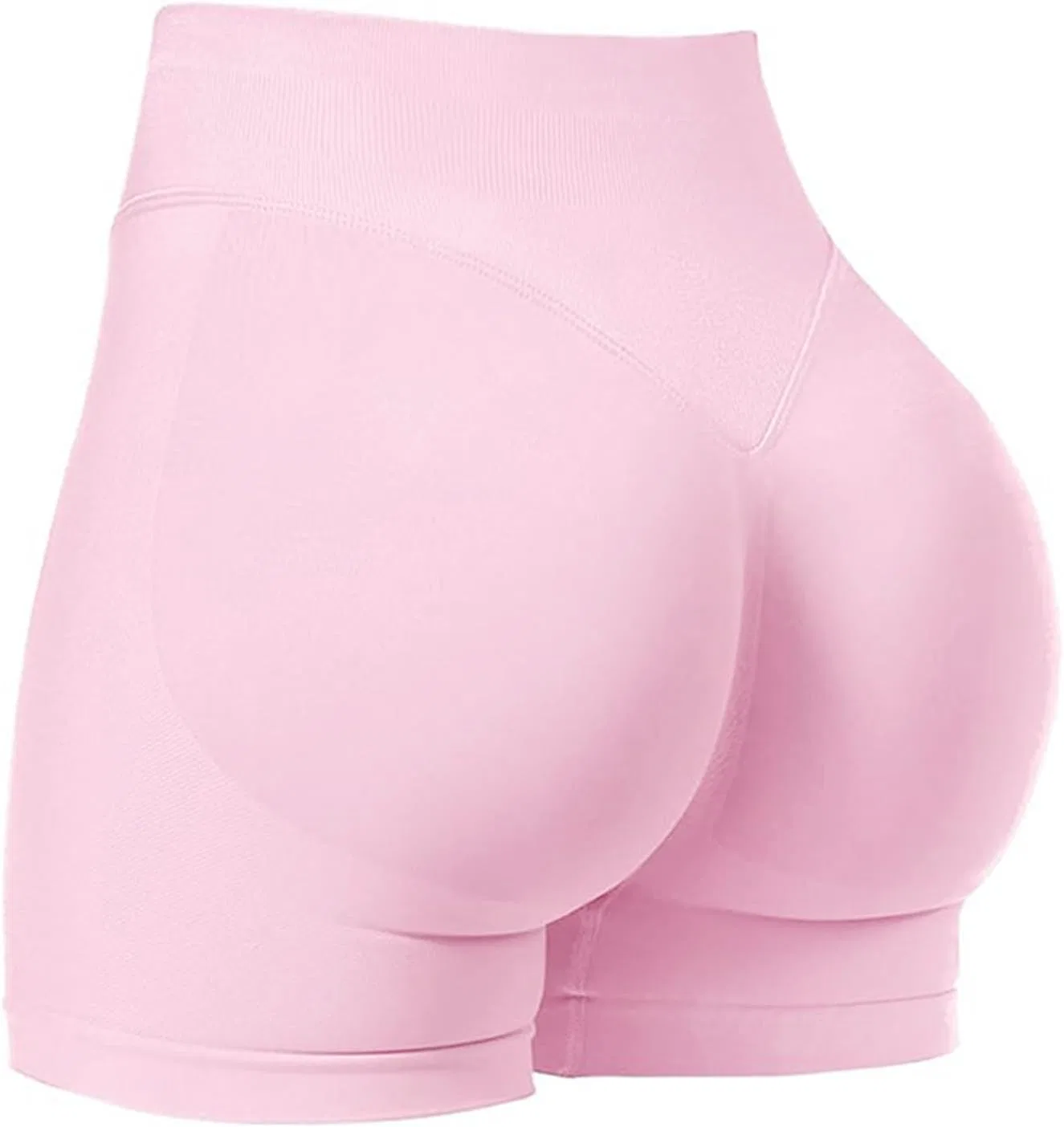 Женские велосипедки для фитнеса, высокие, со складкой, бесшовные, Pink a