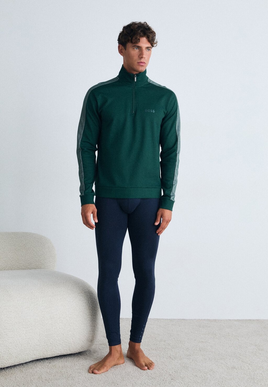 

Верх пижамы TRACKSUIT 1/4 JACKET BOSS, зеленый