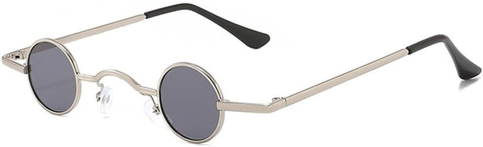 

Винтажные круглые солнцезащитные очки для мужчин, роскошные, в маленькой металлической оправе, женские, в стиле ретро, ​​модные очки с защитой от УФ-излучения UV400 HHZZYVY, Silver-black
