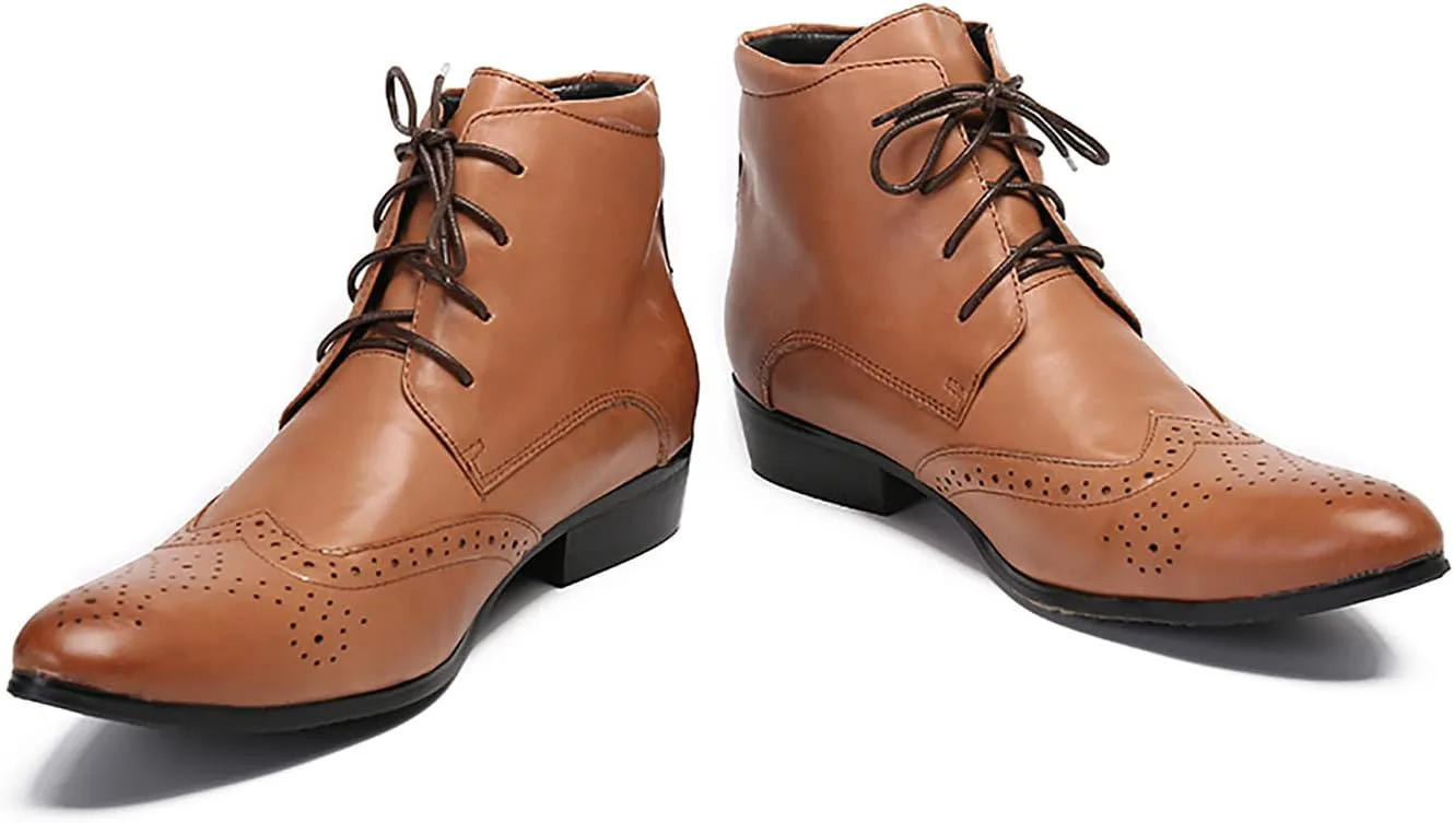 Мужские ботинки Santimon Chelsea Oxford из натуральной кожи с заостренным носком, шнуровкой, стильные, удобные, повседневные и формальные — фото 4