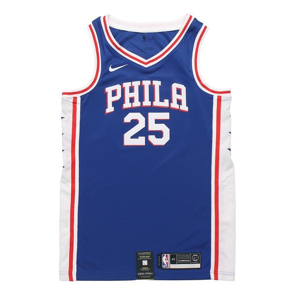 

Спортивная футболка nba retro basketball jersey/vest sw fan edition philadelphia 76ers simmons 2 no. 5 blue Nike, синий