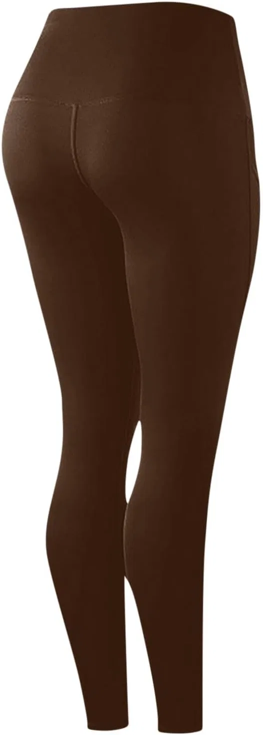 Джинсы, высокие, Yoga Pants, коричневый