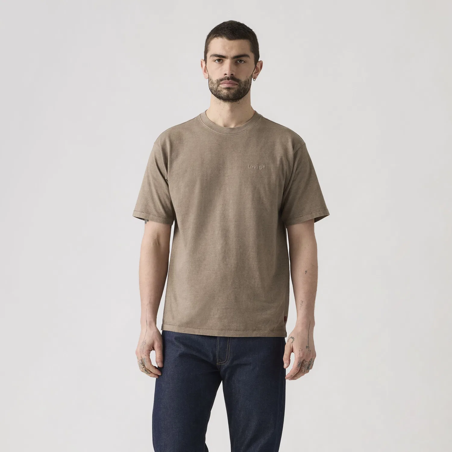 Оригинальная винтажная футболка Red Tab в стиле гранж с эффектом потертости Levi's, Brown — фото 3