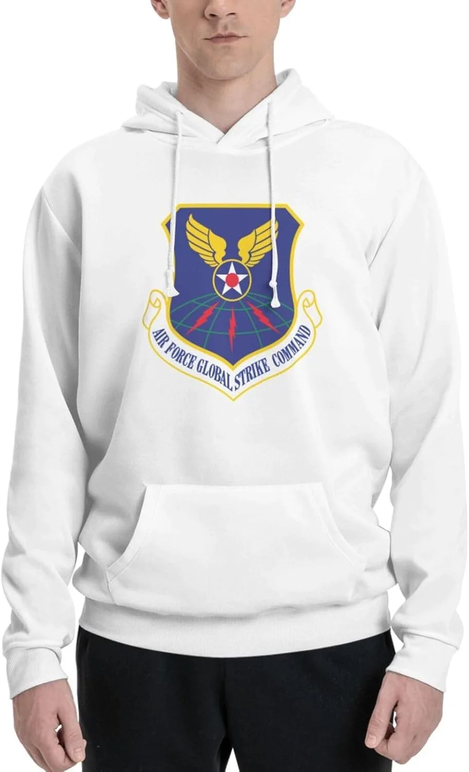 Generic Толстовка с капюшоном Air-Force-Global-Strike-Command мужская черная с карманом