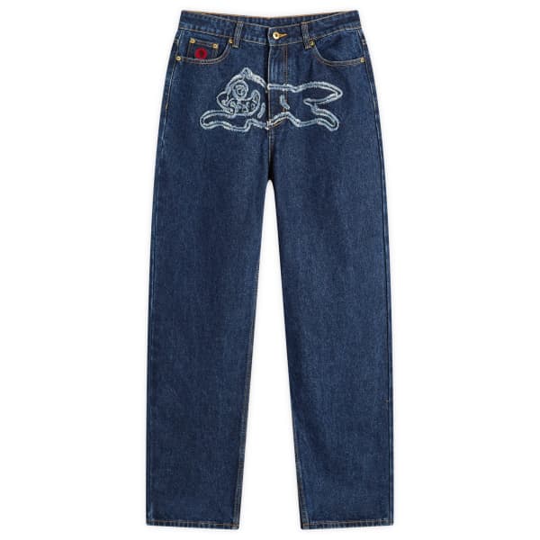 

Джинсовые брюки с аппликацией в виде бегущей собаки Icecream, индиго