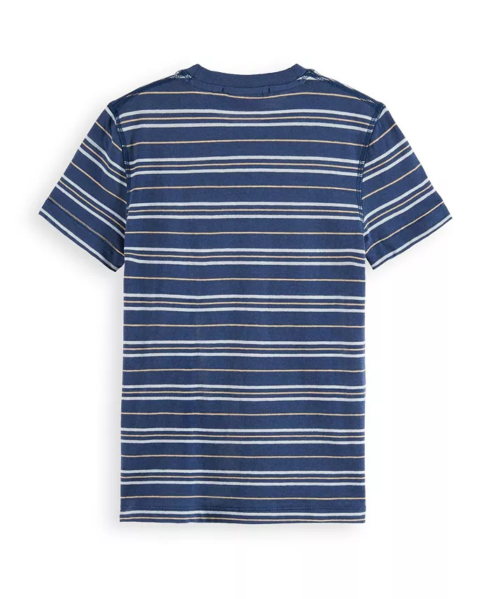 Футболка полоскатая из льняной смеси для мальчиков Little and Big Boys SCOTCH & SODA — фото 2