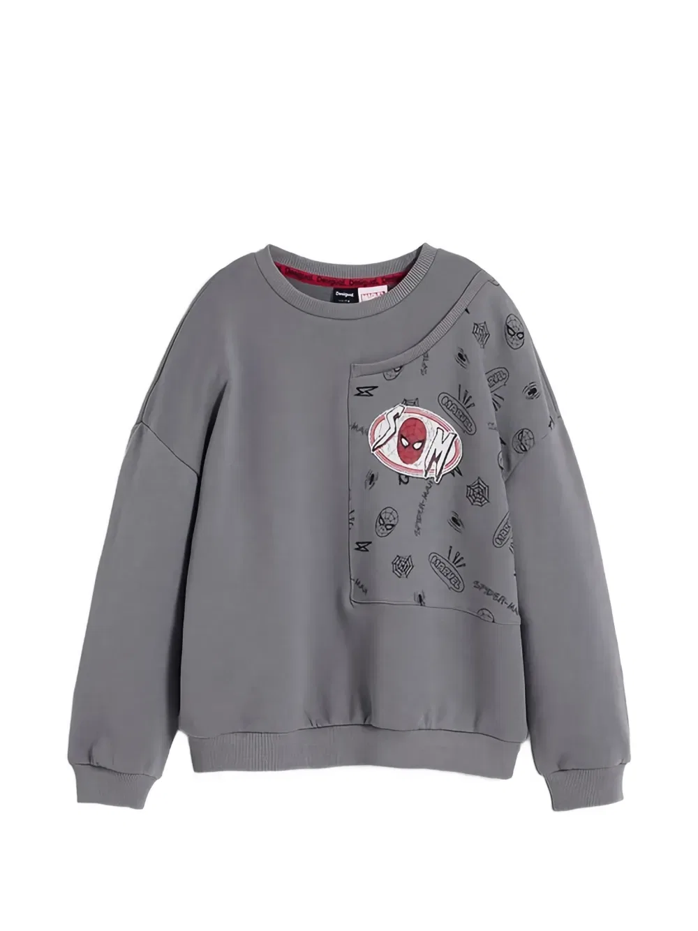 Толстовка с изображением Человека-паука Desigual, серый