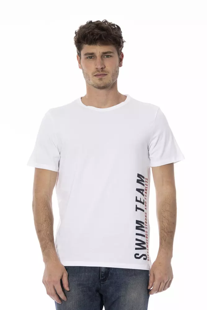 

Белая хлопковая мужская футболка Bikkembergs