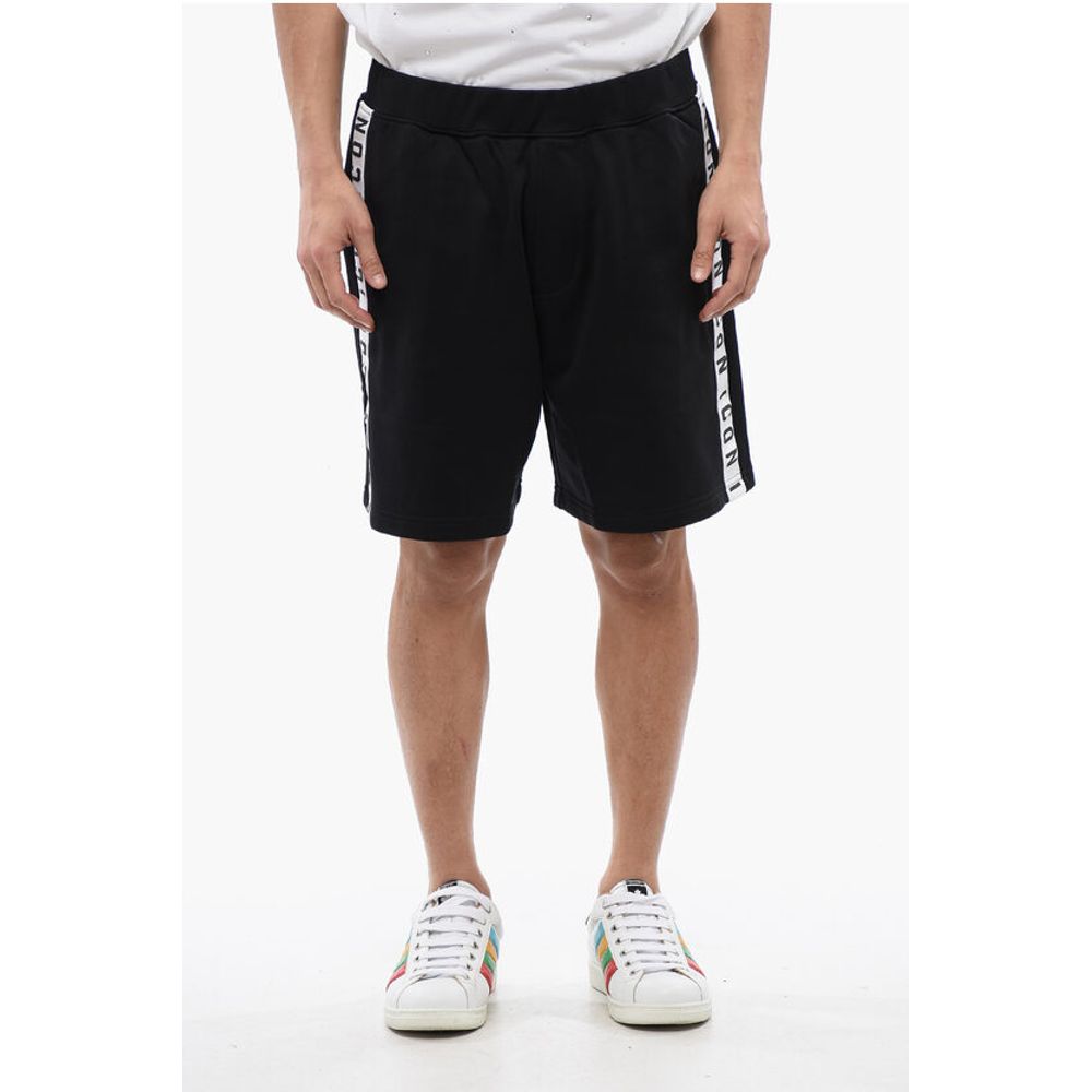 

Шорты-джоггеры Relax Fit из матового хлопка с логотипом на ленте Dsquared2, Black