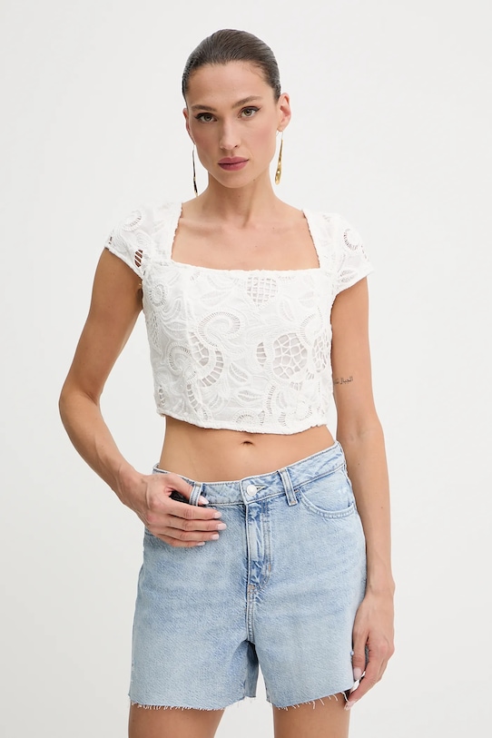 

Хлопковая блузка DOMITILLE Guess, белый