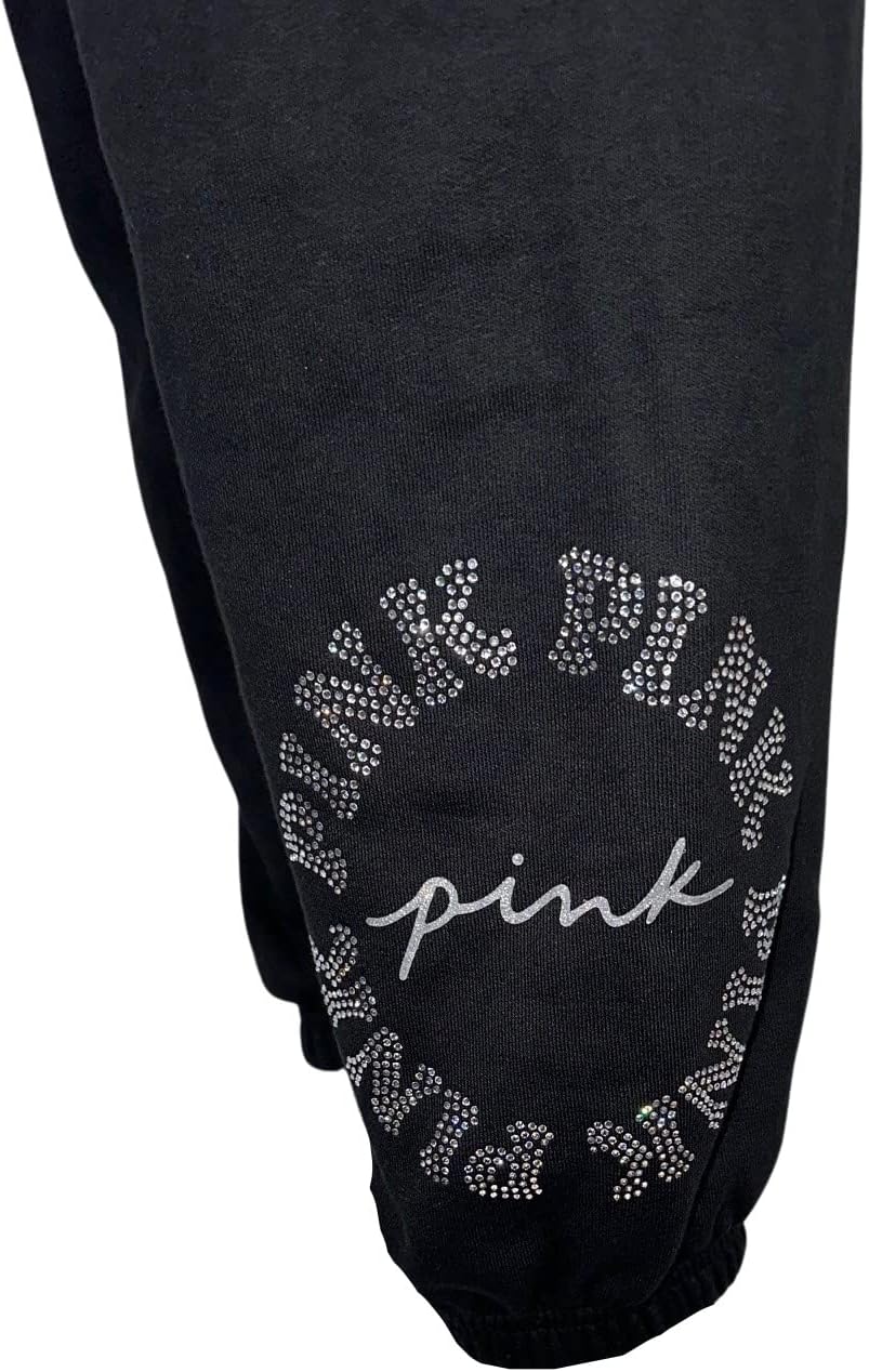 Victoria's Secret женские флисовые мешковатые кампусные спортивные штаны, Black — фото 3
