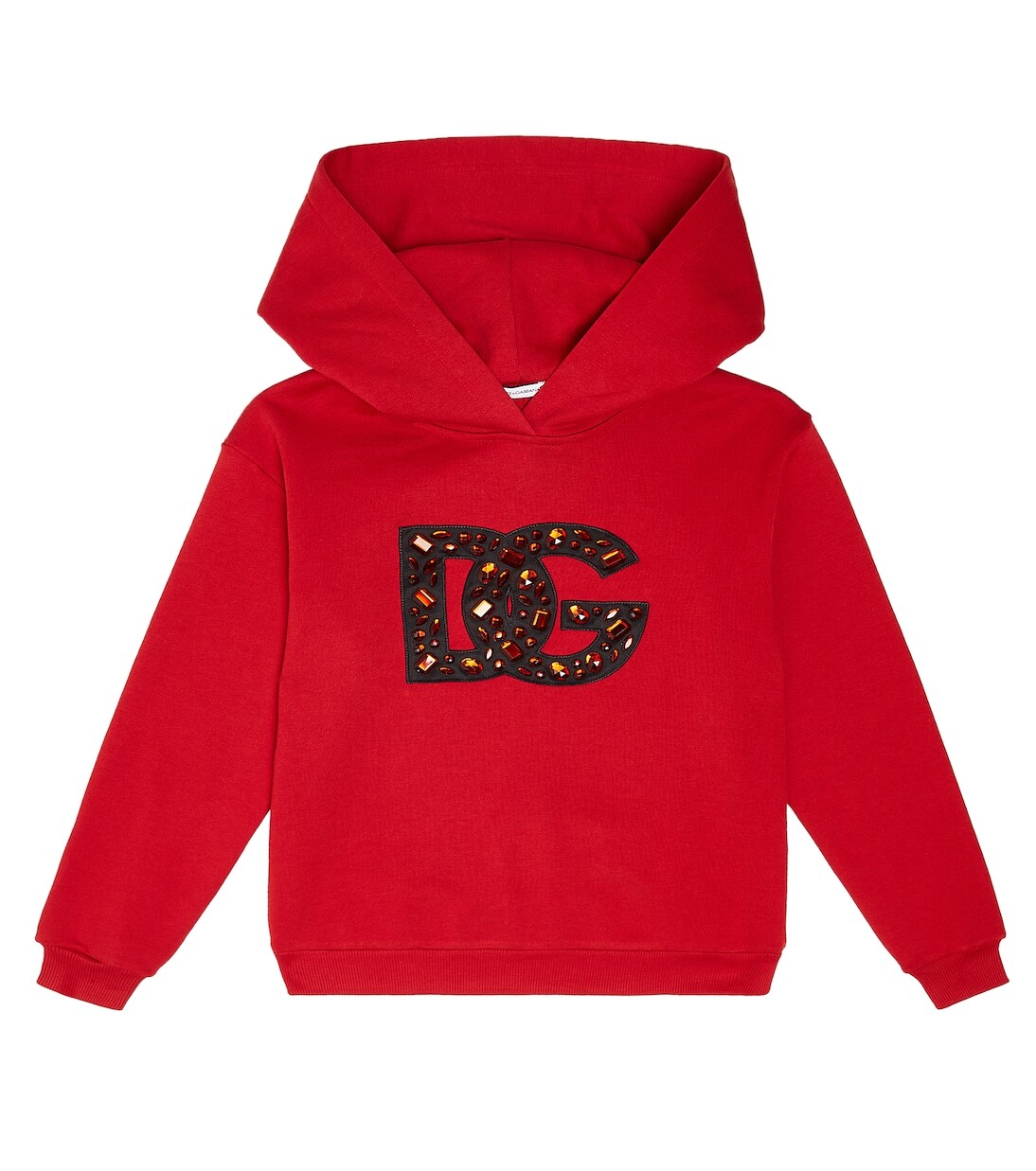 

Толстовка из хлопкового джерси с декорированным логотипом Dolce&Gabbana, красный