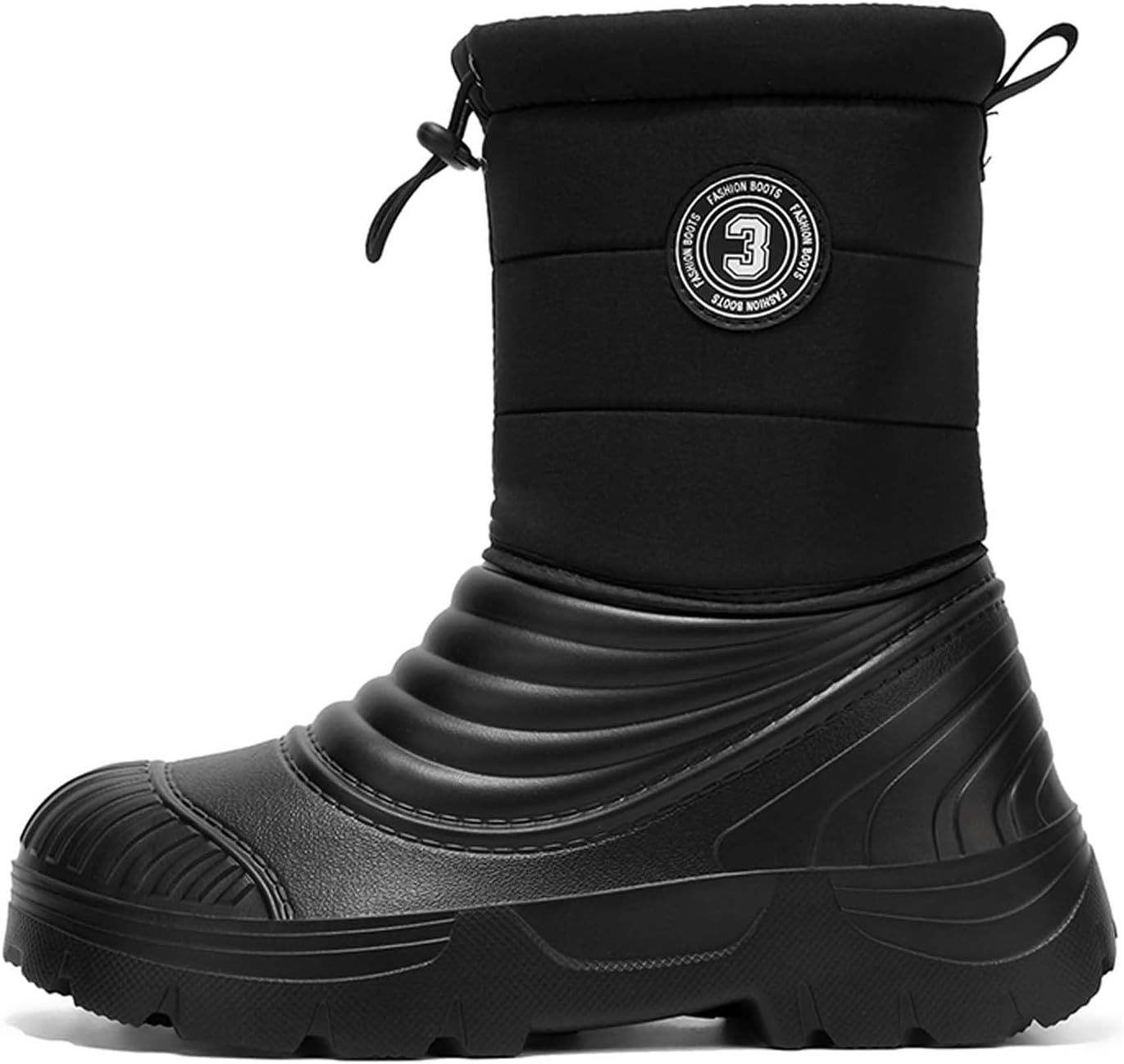 

Мужские высокие кожаные зимние ботинки, теплые, водонепроницаемые, уличные, противоскользящие, для холодной погоды, в британском стиле, мотоциклетная обувь Generic, черный