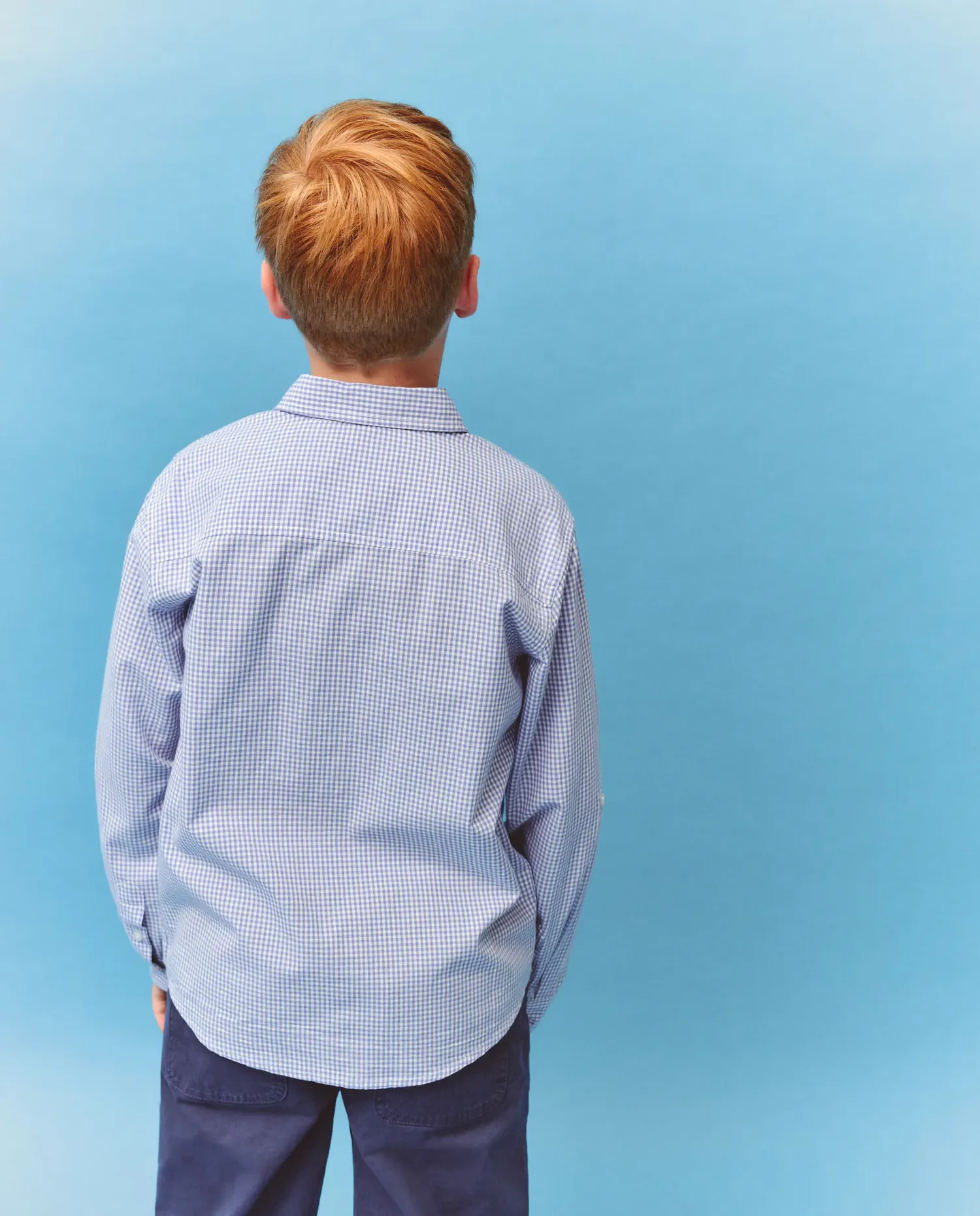 Рубашка с длинным рукавом в клетку для мальчика Kids El Corte Inglés, синий — фото 3