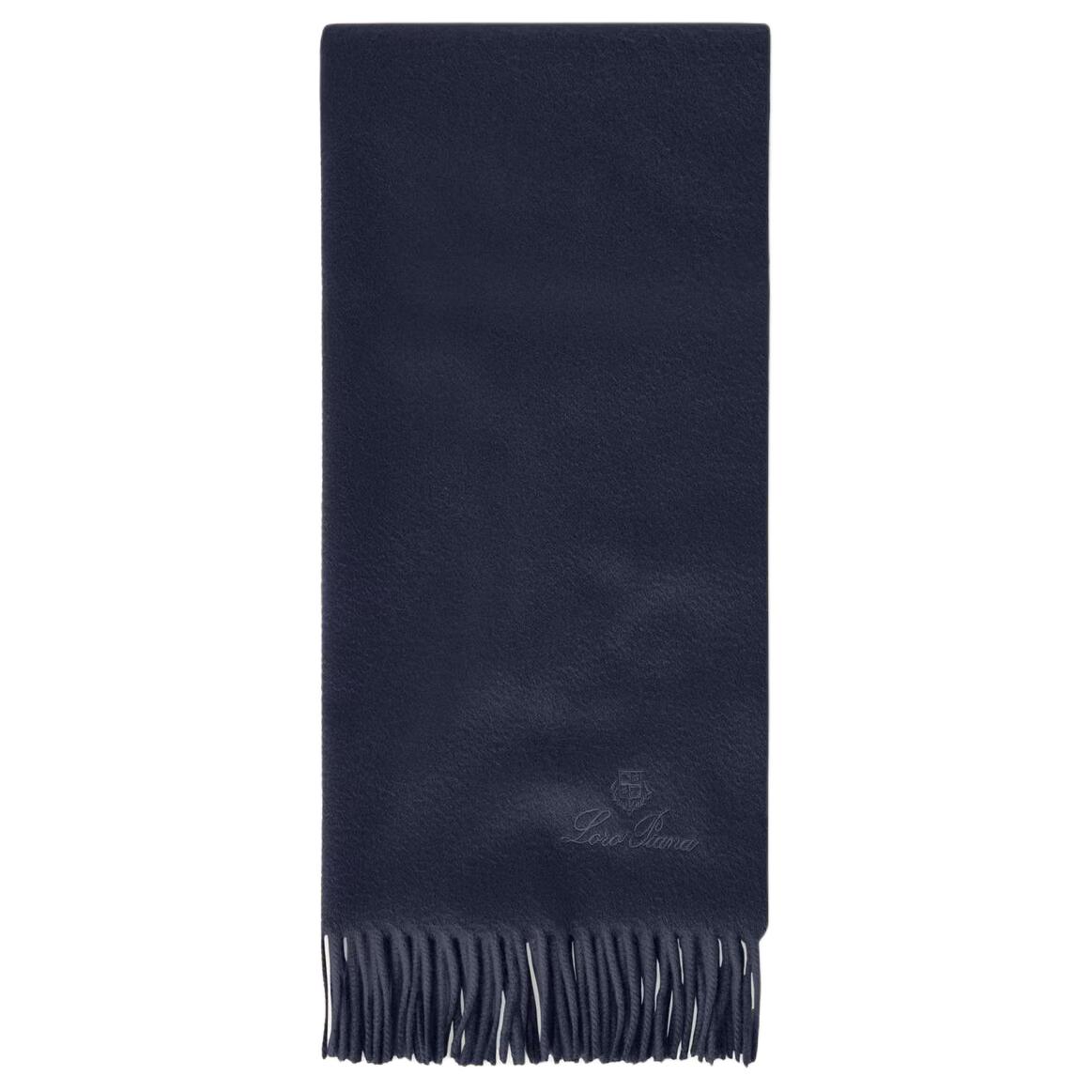 

Loro Piana Кашемировый вязаный шарф мужской индиго, Indigo