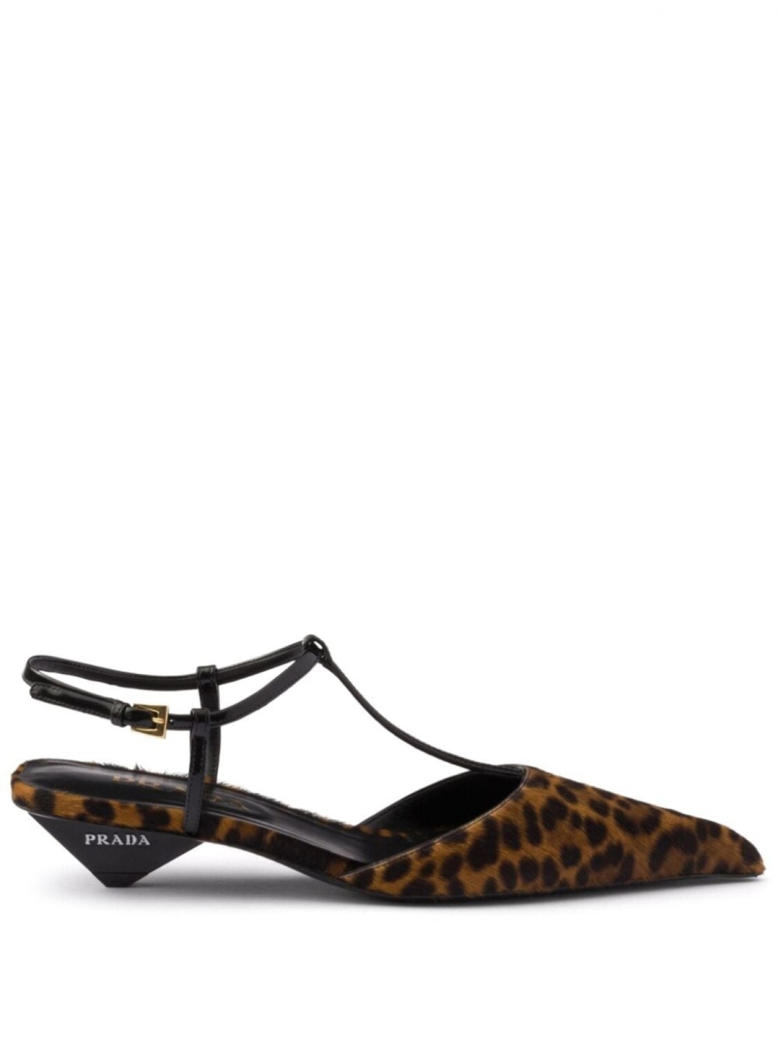 

Туфли-лодочки Prada Printed из кожи с открытой пяткой, коричневый