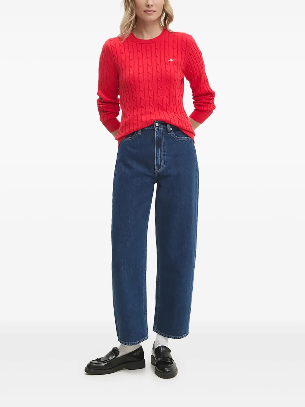 

Свитер фактурной вязки Gant, красный