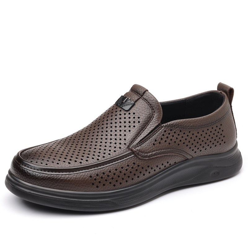 

POPULAR ROUSE PR Коричневые мужские кеды с перфорацией, цвет Brown Cut-Out
