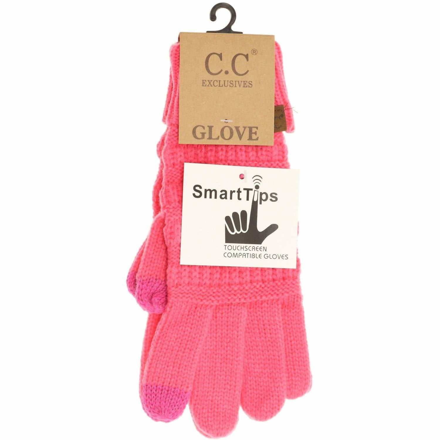 

Женские однотонные перчатки с косичками в новом цвете Candy Pink C.C BEANIE