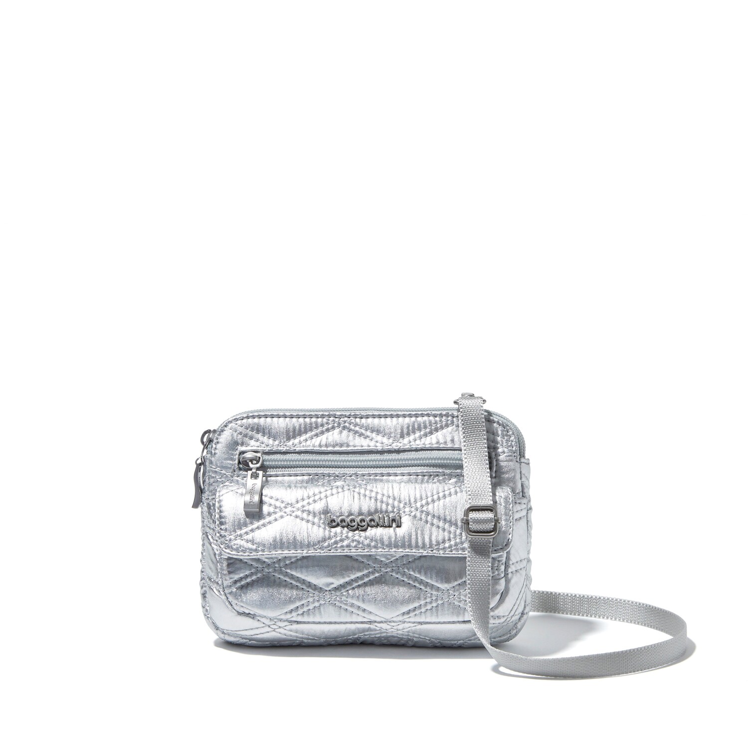 

Baggallini Женская мини-сумка через плечо Modern Everywhere, цвет Silver Metallic Quilt