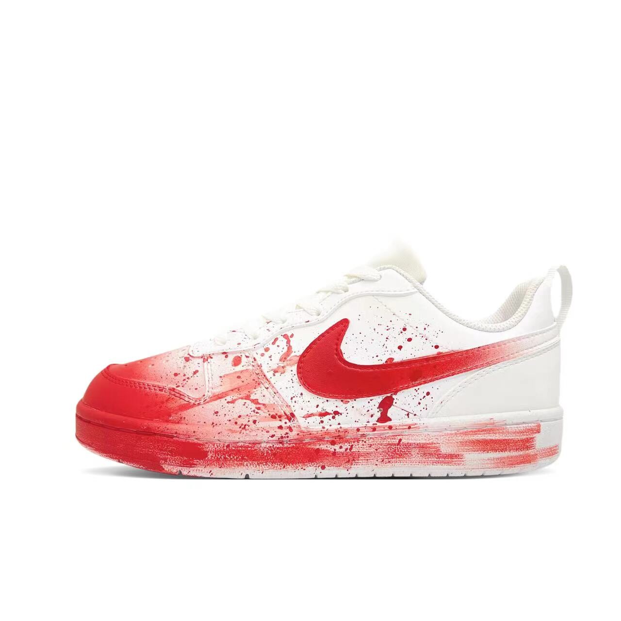 

Кроссовки Nike Court Borough Skateboard Shoes Women's Low-Top Red White, Красный, Кроссовки Nike Court Borough Skateboard Shoes Women's Low-Top Red White