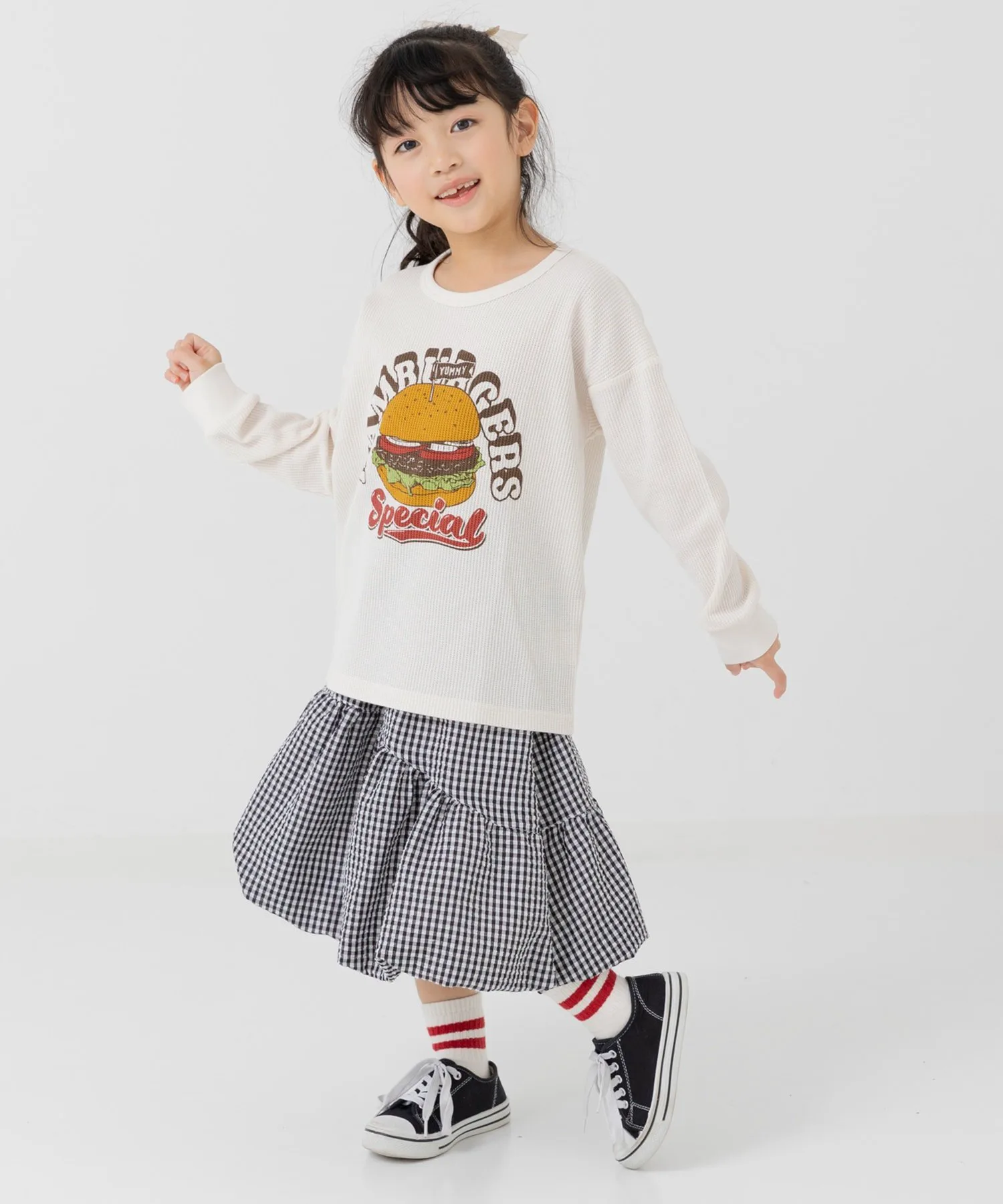 Футболка с длинными рукавами и вафельным принтом Chil2, E Burger/Cream — фото 3
