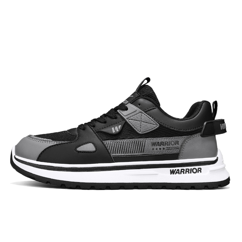 

WARRIOR Кроссовки Durable Breathable Lightweight Low-Top Casual Shoes Men's Black Gray