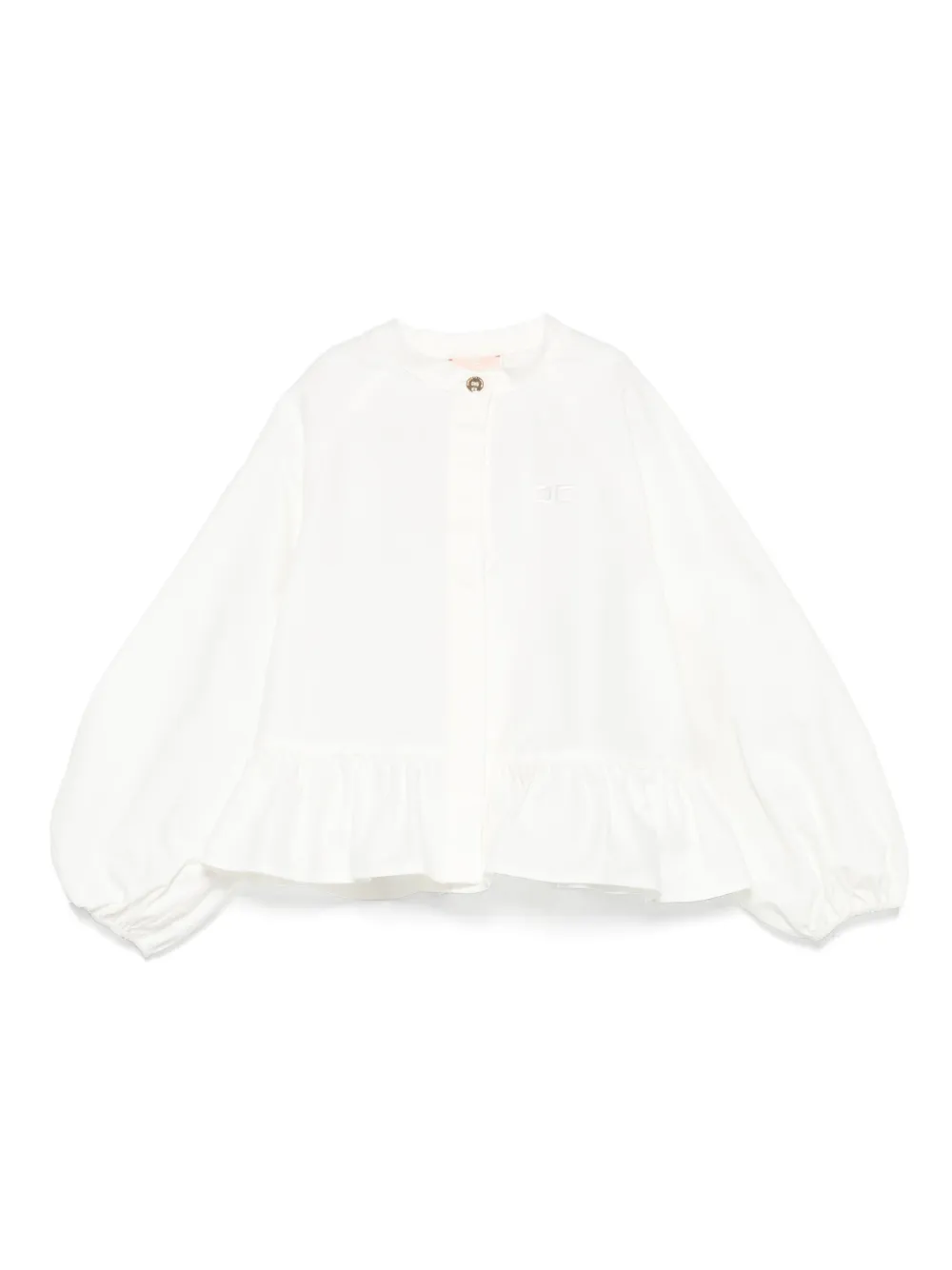 

Топ с рукавами-фонариками и оборками Elisabetta Franchi La Mia Bambina, белый