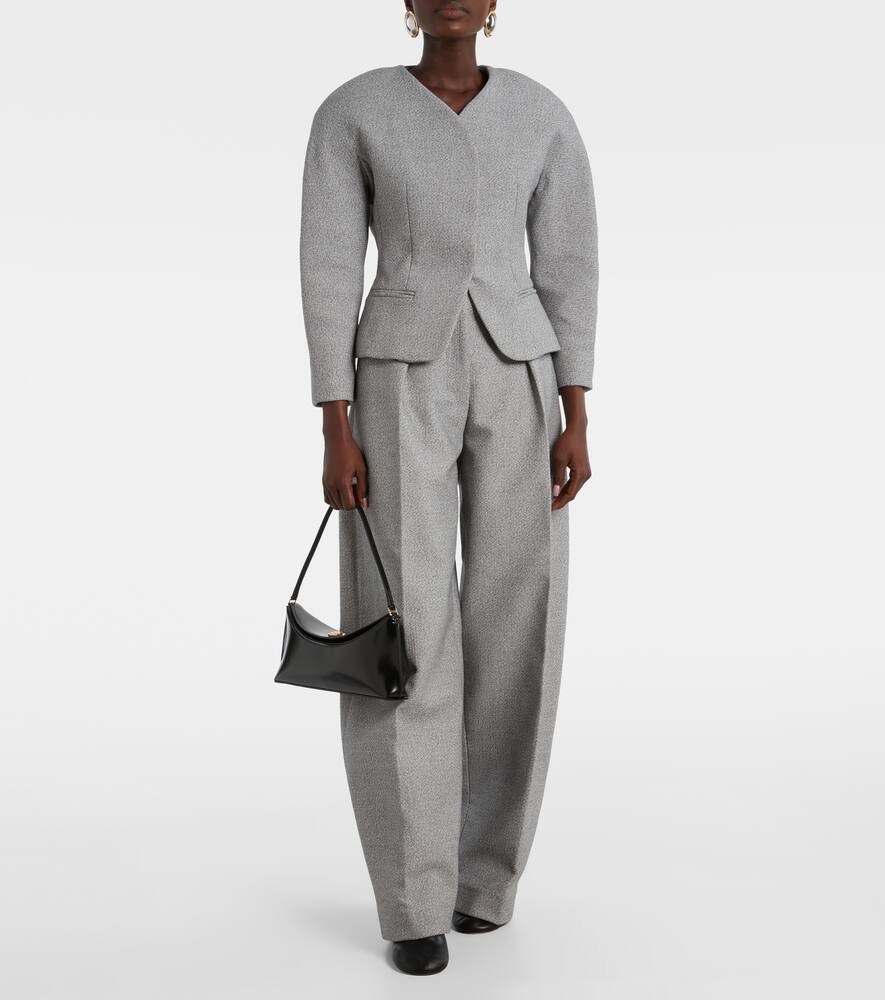 Широкие брюки кюлоты из хлопка и шерсти Jacquemus, Light Grey — фото 2