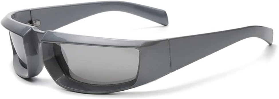 

Солнцезащитные очки в стиле стимпанк для женщин, солнцезащитные очки в стиле панк для мужчин, зеркальные очки, велосипедные очки с защитой от УФ-излучения UV400 LANGSER, Silver