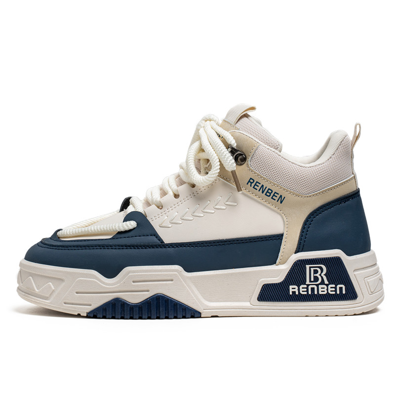 

Нескользящие износостойкие высокие мужские кроссовки RENBEN, Beige Blue