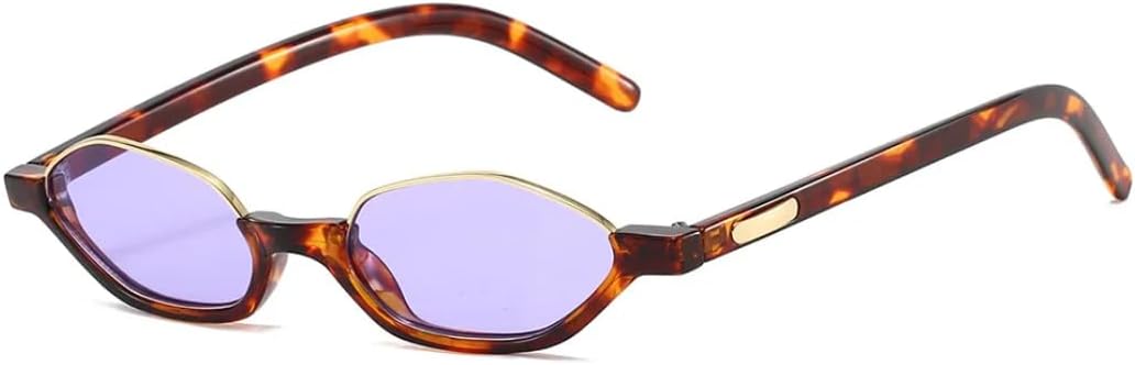 

Полуметаллические многоугольные солнцезащитные очки «кошачий глаз» для женщин, оранжевые, модные, конфетные оттенки, защита от УФ-излучения UV400 для мужчин UUPTTPL, Leopard Purple