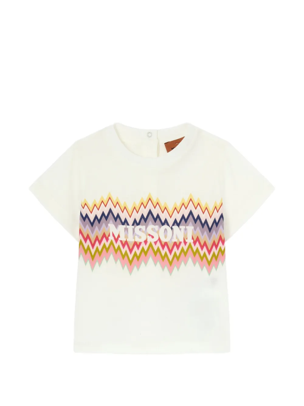 

Футболка с короткими рукавами и зигзагообразным узором Missoni Kids, белый