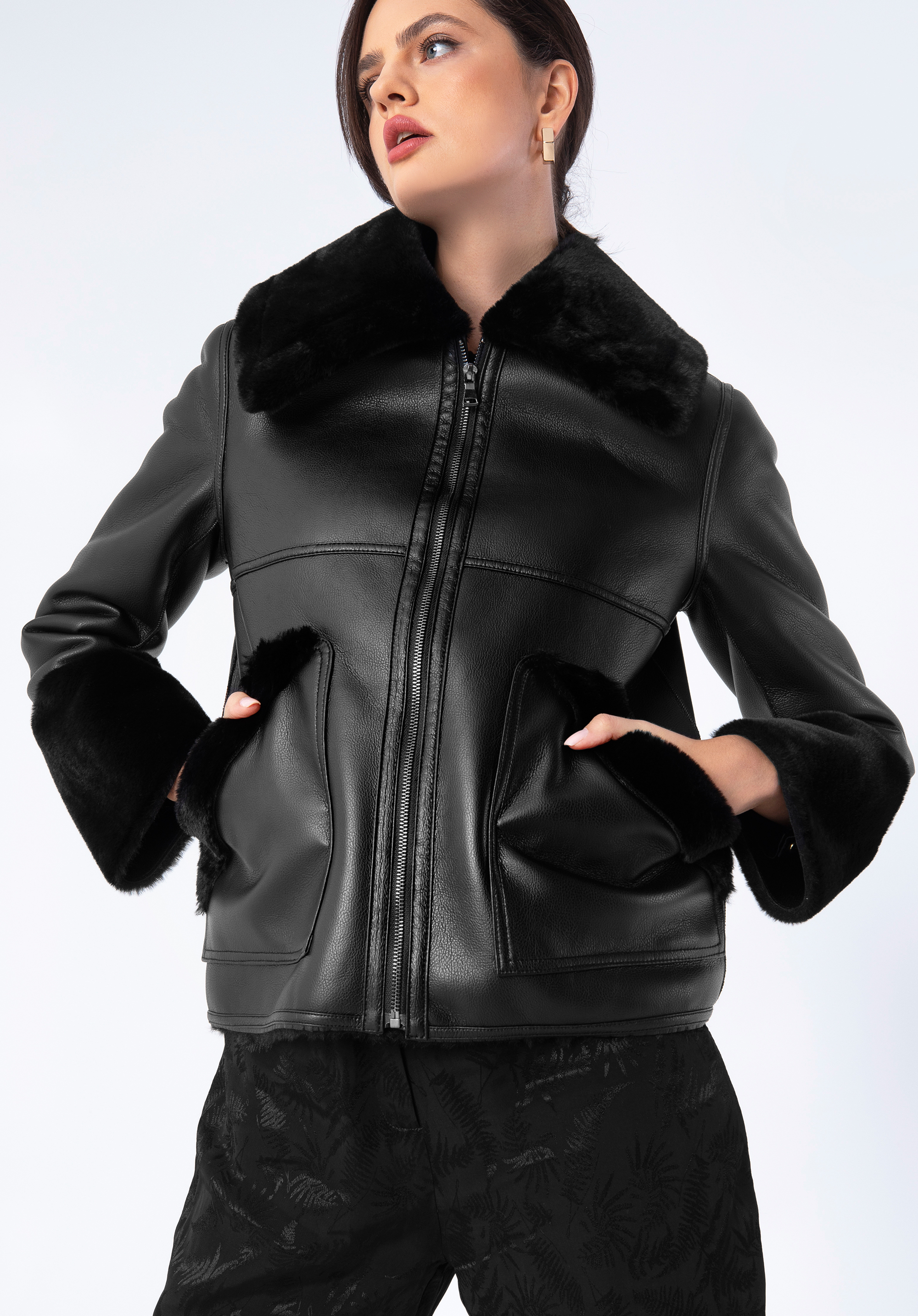 

Кожаная куртка Wittchen Faux leather jacket, черный