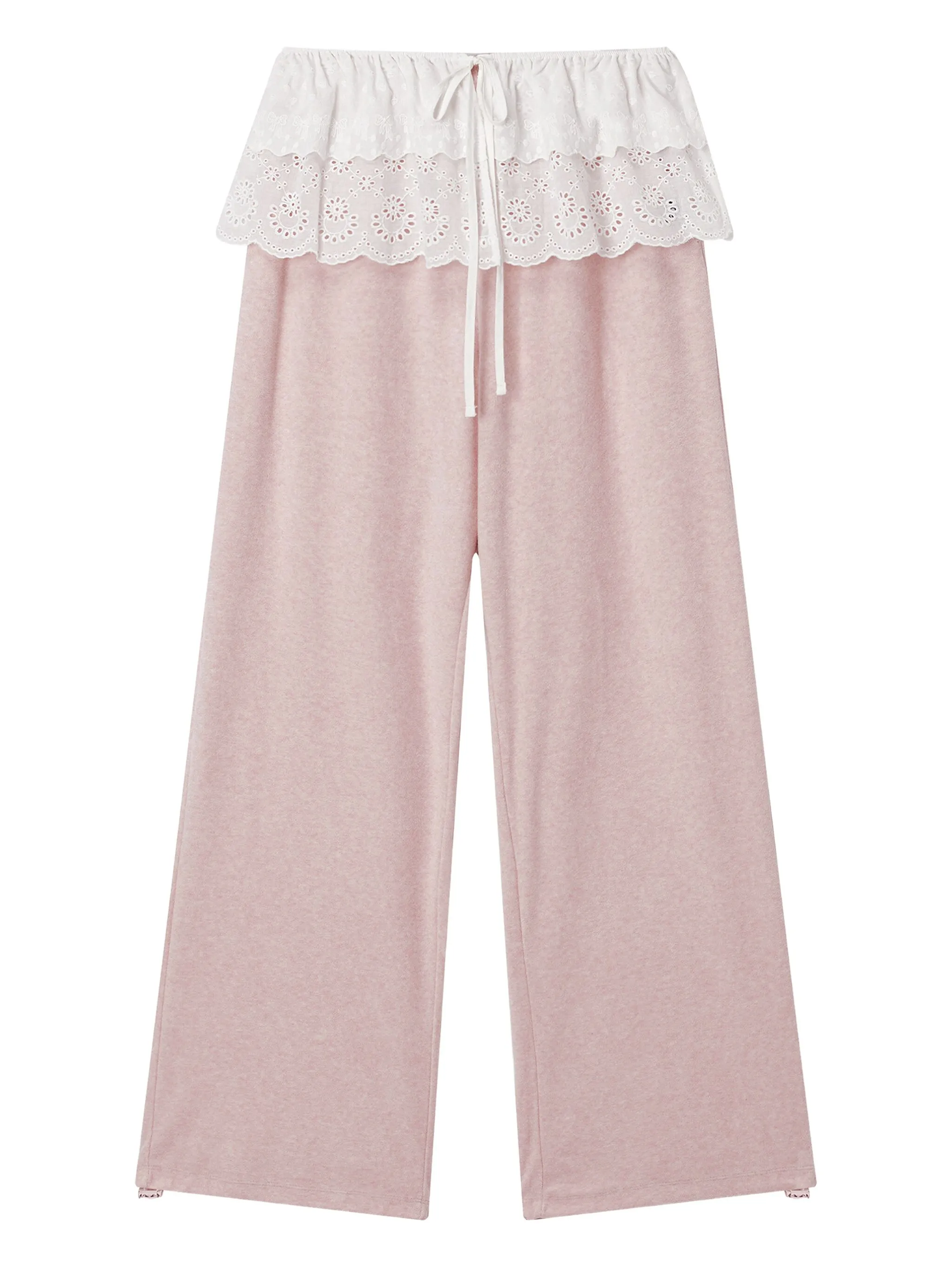 

Брюки с кружевной отделкой Mini Cream, розовый