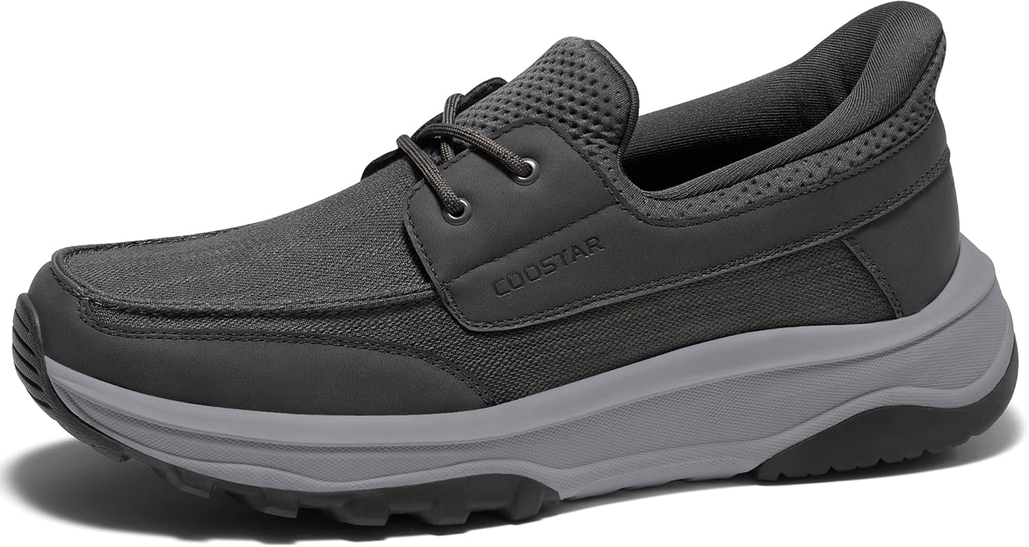 

Мужские ортопедические слипоны с поддержкой свода стопы, удобные повседневные лоферы для ходьбы Coostar, темно-серый