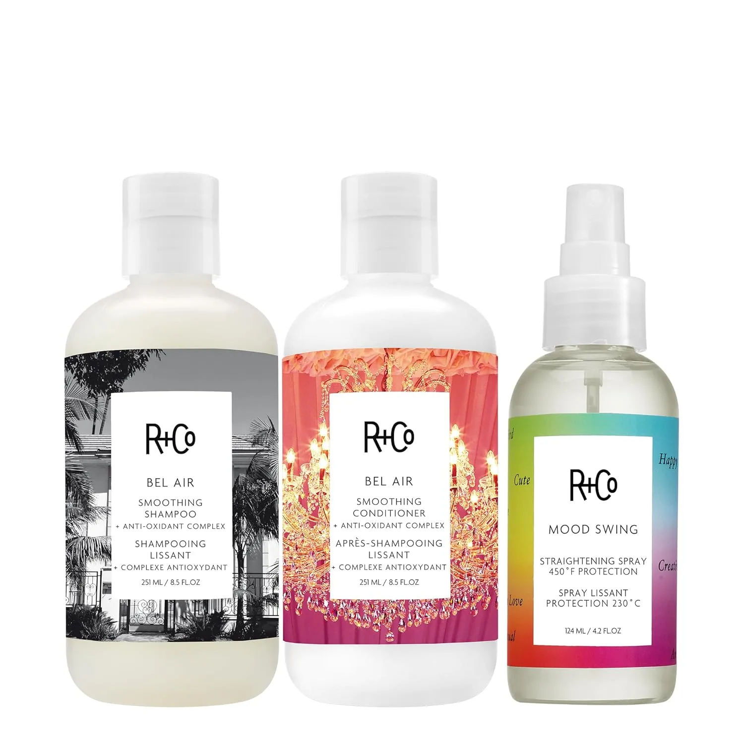 R+Co Bel Air Smoothing Shampoo - антиоксидантный комплекс для гладких волос без пушистости для всех типов волос - защита от ультрафиолета, блеск и увлажнение - без сульфатов, веганский и cruelty-free