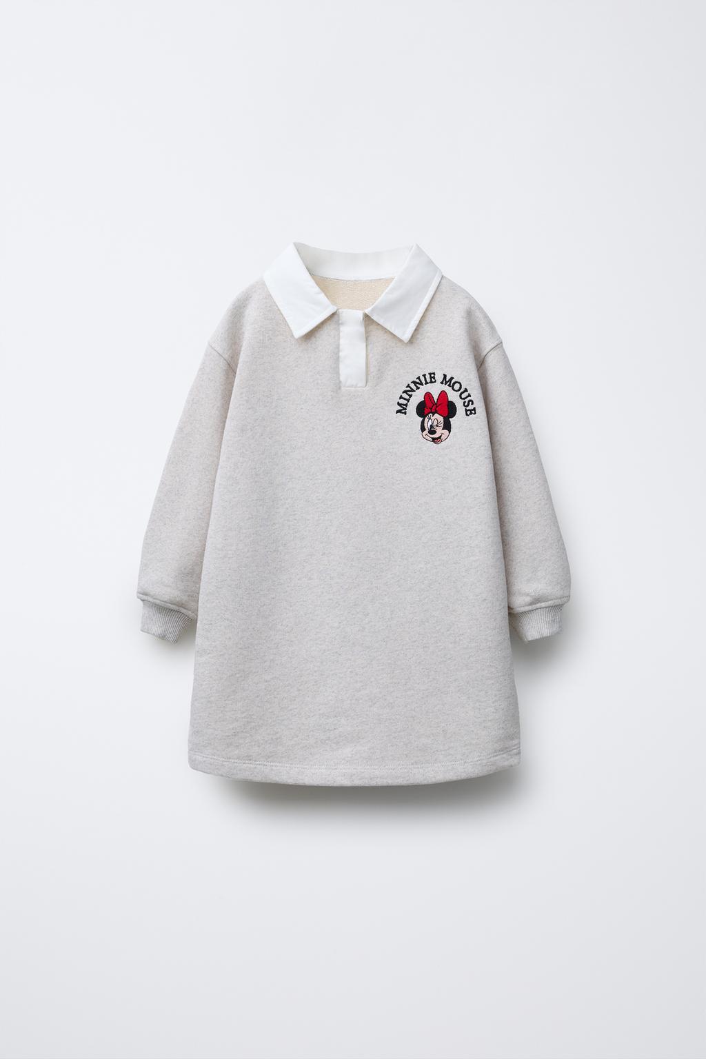

Платье поло с воротником-поло из флиса minnie mouse disney ZARA, серый марл