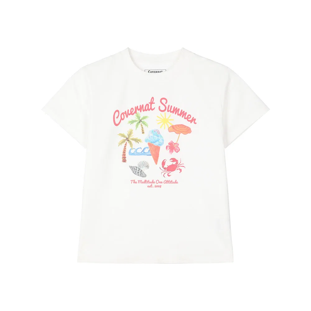 Детская футболка Island Summer белая от Covernat Kids