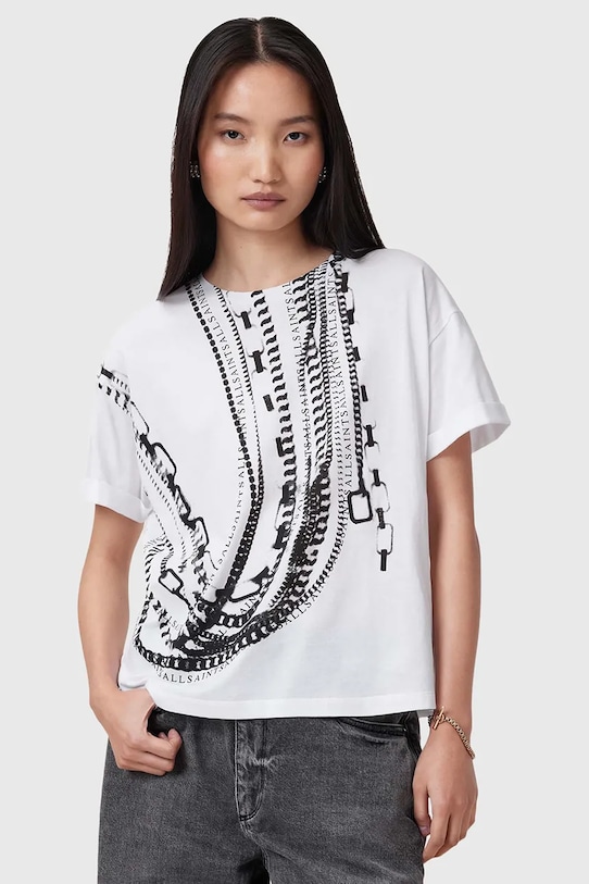 

Хлопковая блузка METALLO Allsaints, белый