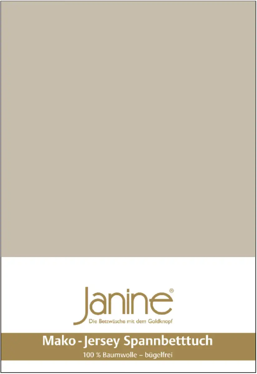 

Простыня Janine "MAKO-FEINJERSEY 5007", из 100% хлопка, для матрасов высотой до 26 см 140-160х200 см, 1 шт., цвет naturell