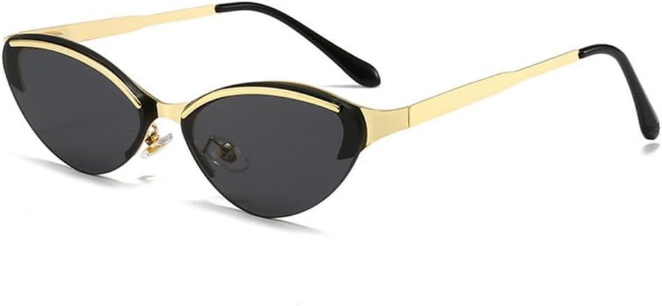

Модный тренд 2027 года: солнцезащитные очки с металлическими безрамочными дужками, очки «кошачий глаз» для женщин, уличные очки, солнцезащитные очки для активного отдыха MTZJH, Gold Black