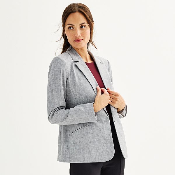 

Пиджак классический однобортный Petite Nine West, Heather Gray
